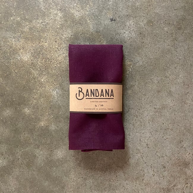 Eggplant Linen Bandana