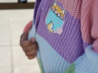 Image 3 of Oversized Shiba Rainbow Sweater 