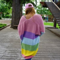 Image 2 of Oversized Shiba Rainbow Sweater