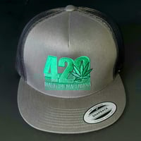 Image 2 of 420 MARITIME MARIJUANA STEEL GREY TRUCKER HAT