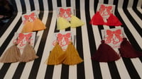 Image 1 of Pumpkin Spice Tassel Earrings 