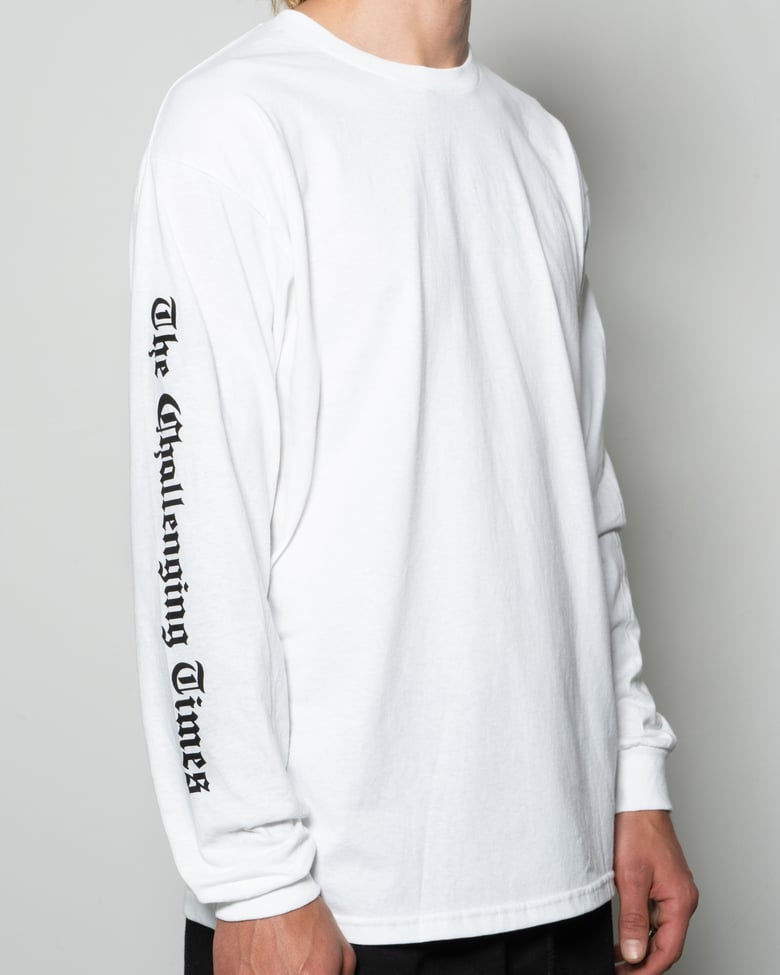 Image of "The Challenging Times" Long Sleeve Tee - White