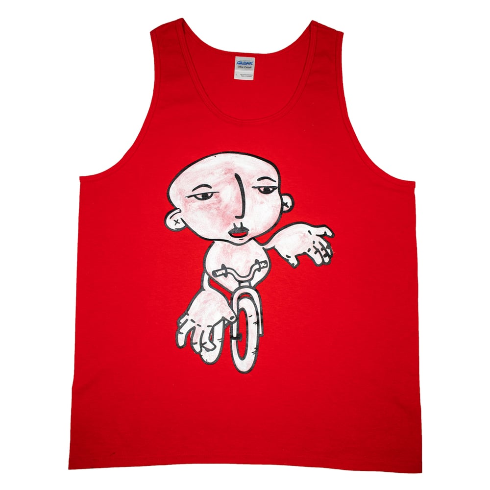 Bike Boy - Mens Red Singlet