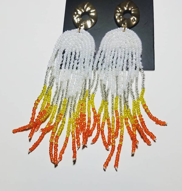 Image of   Creamsicle Drip Earrings  