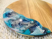 Large Round Resin & Wood Serving Board