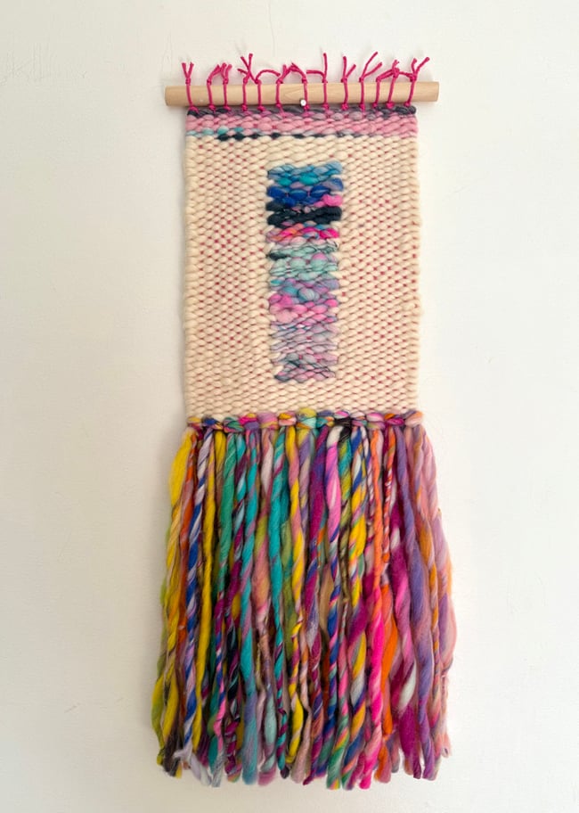 Lavender at sunrise. Woven wall hanging.