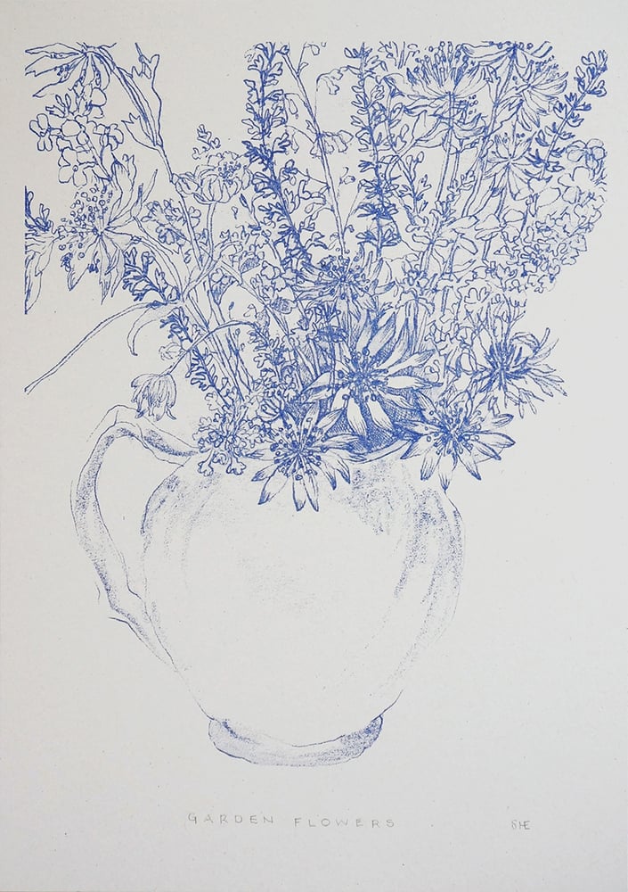 Image of Garden Flowers - Risograph Print