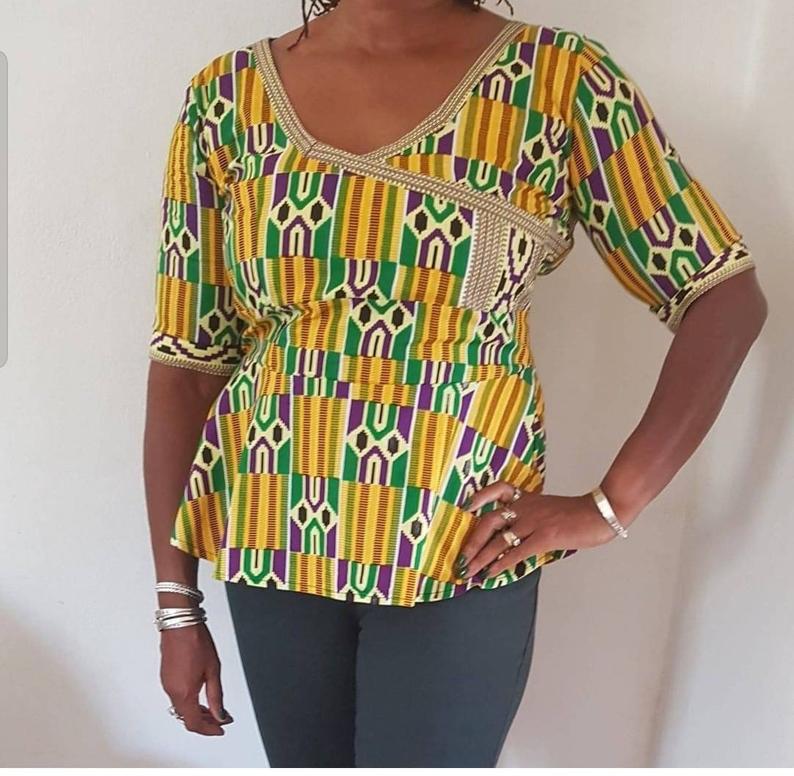 Image of Kente print peplum top