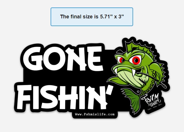 Gone Fishing Sticker for Sale by Jodilyn Blake