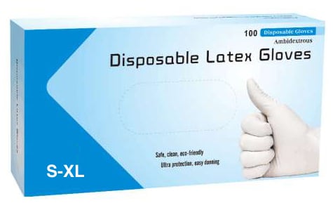 Disposable Latex Gloves (S-XL)