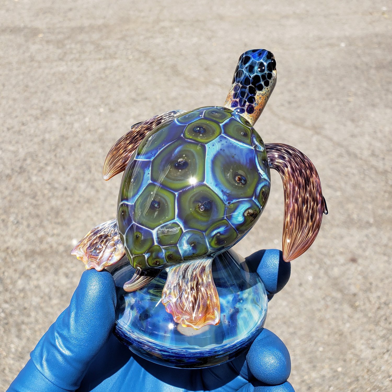 large sea turtle sculpture