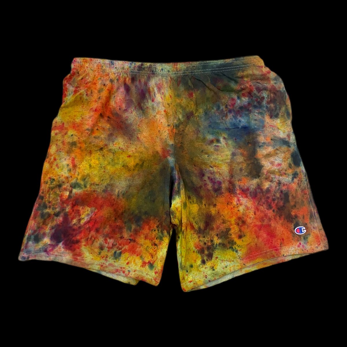 Custom Hand Dyed Champion Shorts! With Pockets!! - Rainbow!!