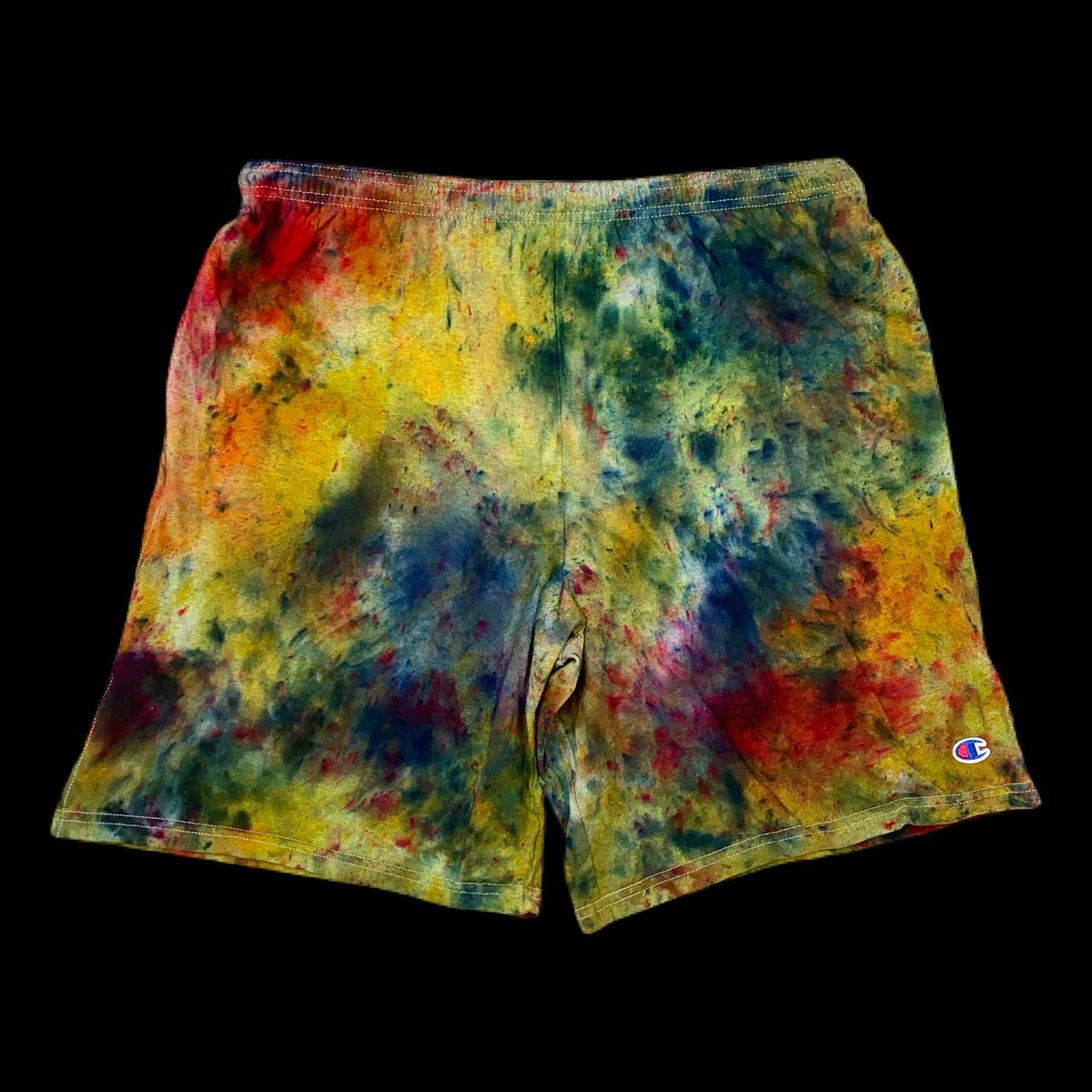 Custom Hand Dyed Champion Shorts! With Pockets!! - Rainbow!!