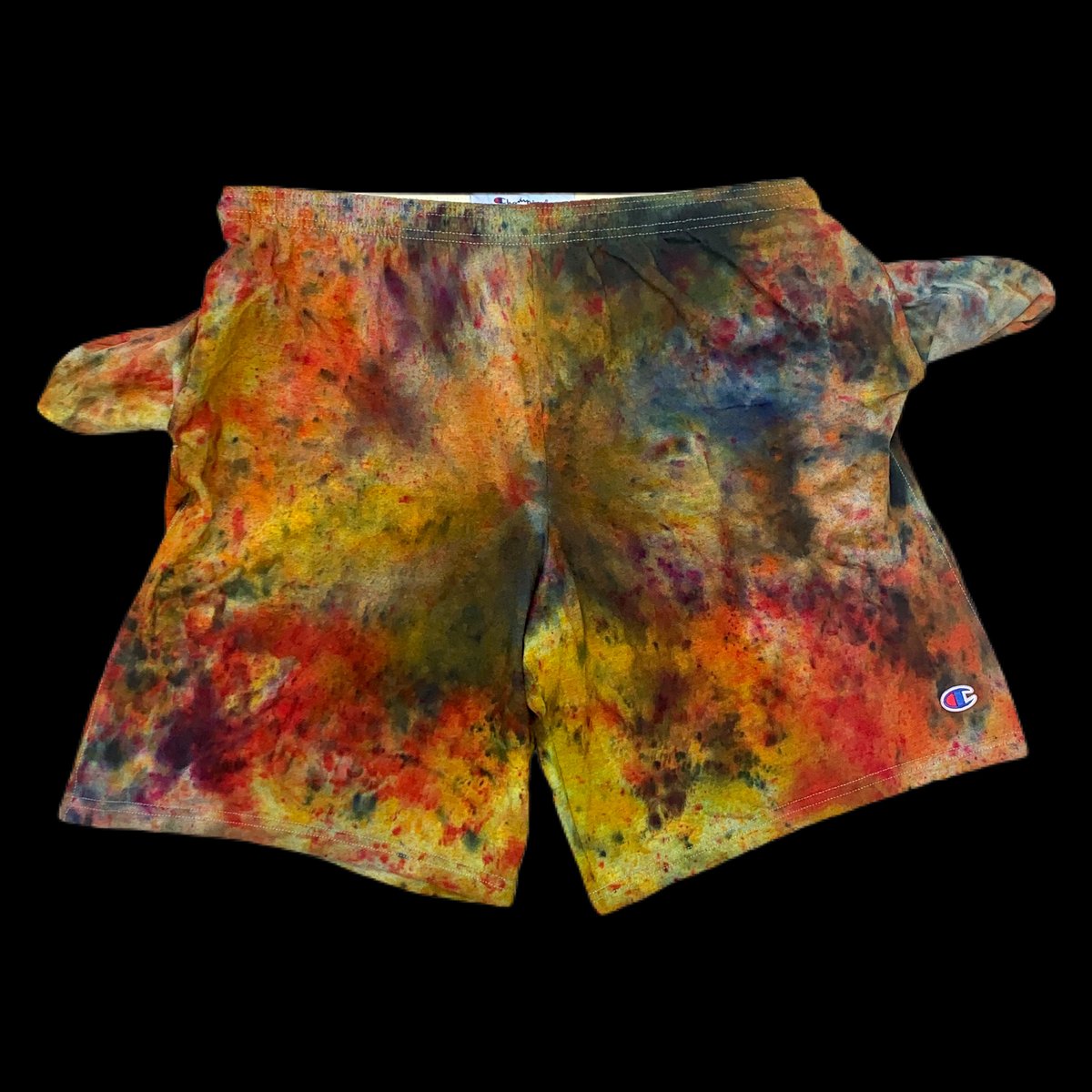 Custom Hand Dyed Champion Shorts! With Pockets!! - Rainbow!!