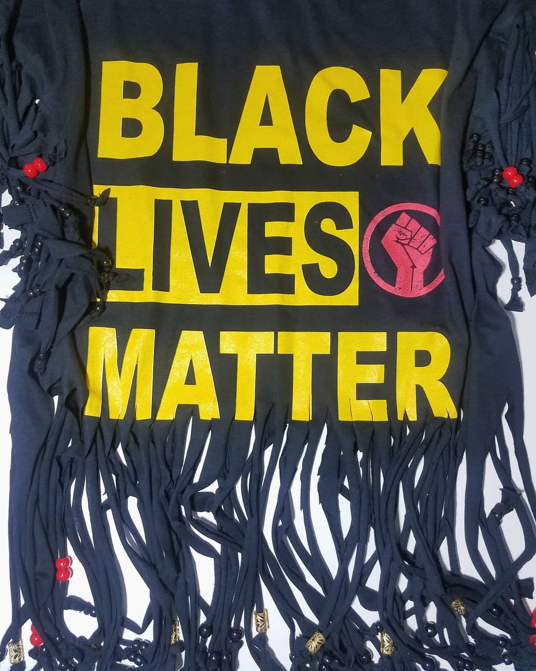 Image of Shredded Beady Mash-Up Black Lives Matter Custom T-Shirt 