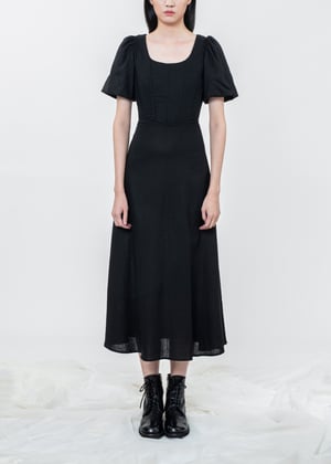 Image of Black Corset Puff Sleeves Dress - PLEASE INQUIRE