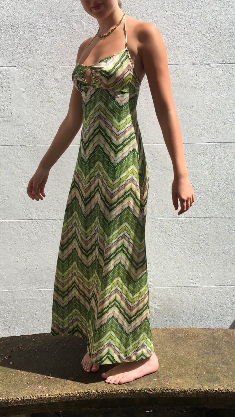 1970s geometric print halter-neck  Image 2