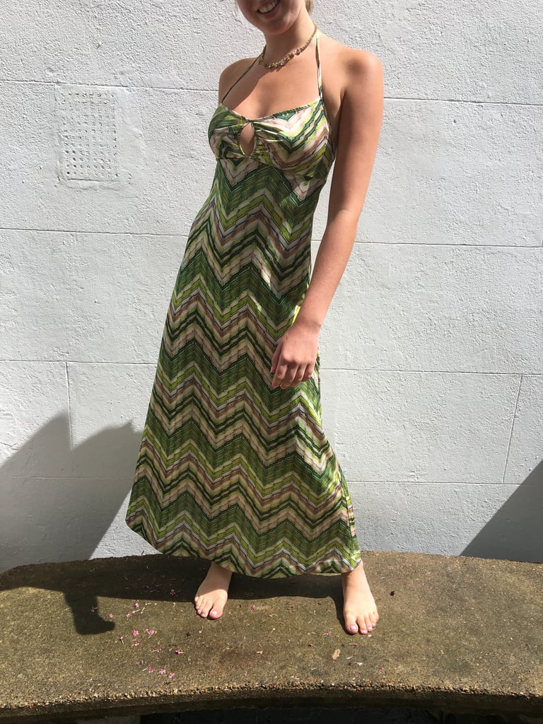 1970s geometric print halter-neck 