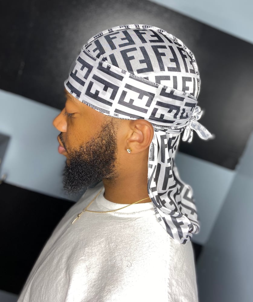 White Colorful Louis Vuitton Inspired durag | APPAREL 7EVEN