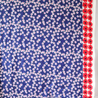 Image 3 of daisy gold stripe navy blue red stripes flowers vintage fabric size 2 two print bright flouncy skirt