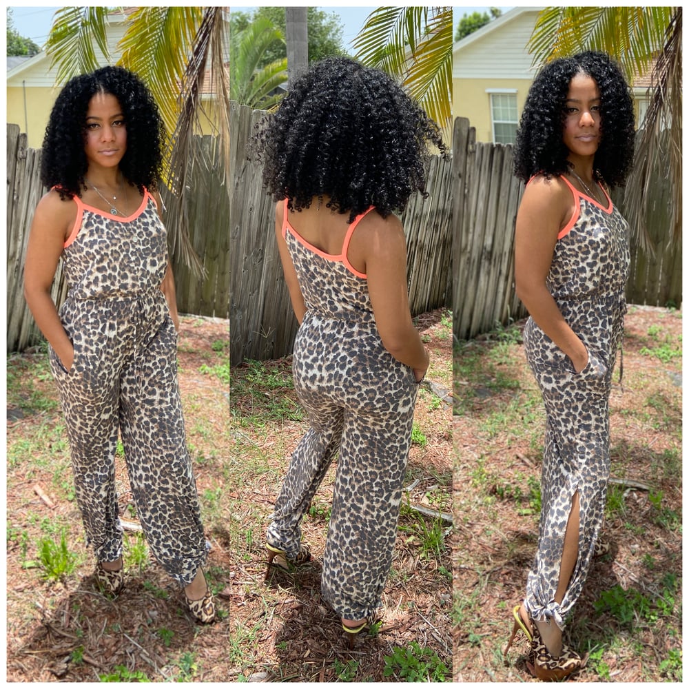 Image of Leopard and Neon Jumpsuit 