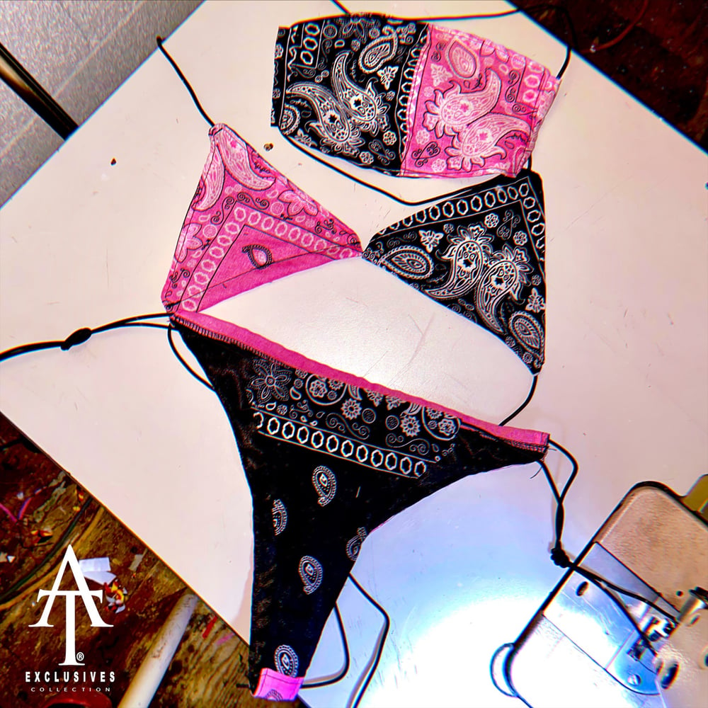 Image of Pink & black bandana Bikini 
