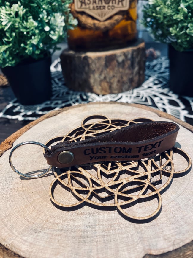 Custom Leather Key Ring/s Double Sided 