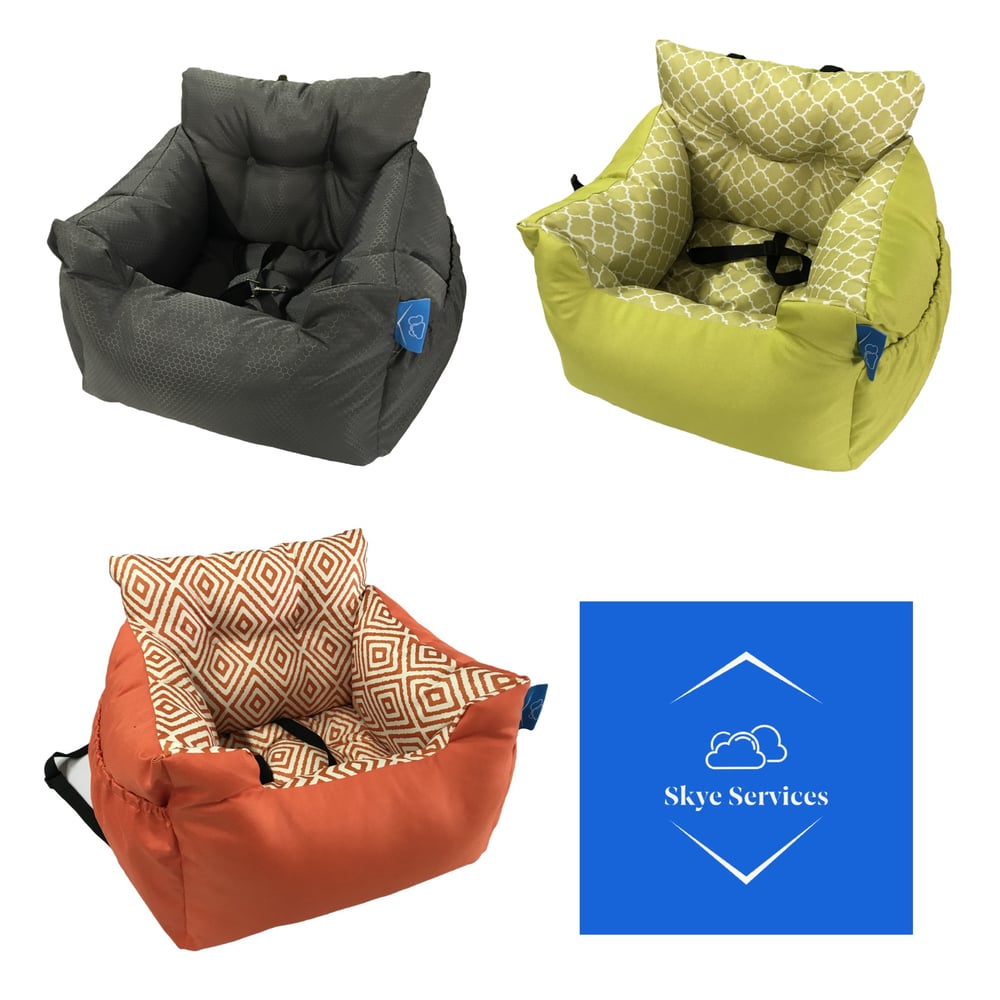Image of Skye Services Waterproof Dog Car Seat With Removable Cushion Pillow Booster Seat