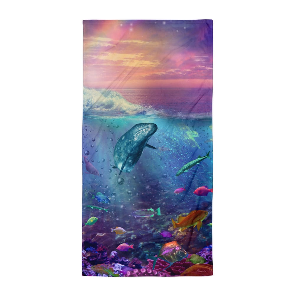 Image of Whale Dream Sunset Beach Towel