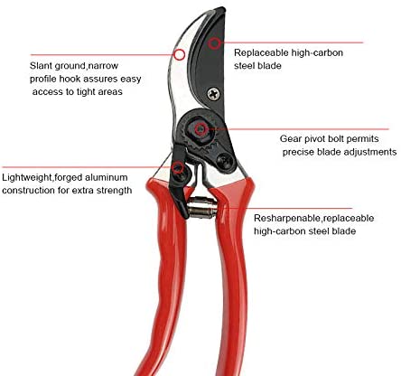 Image of Skye Services 8" Garden Pruners, Hand Shears, Tree Trimmer, Branch Cutter, SK-5 Steel