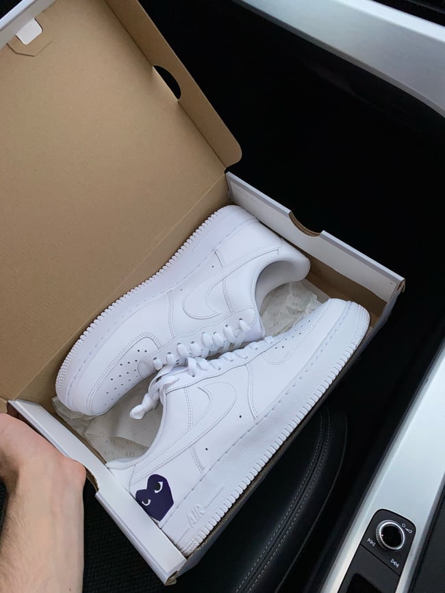 Nike AF1 - Purple CDG Heart 