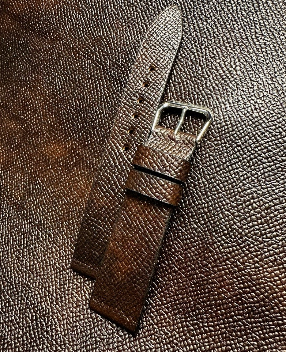 Image of Russian grain Chocolate Brown Museum Watch Strap