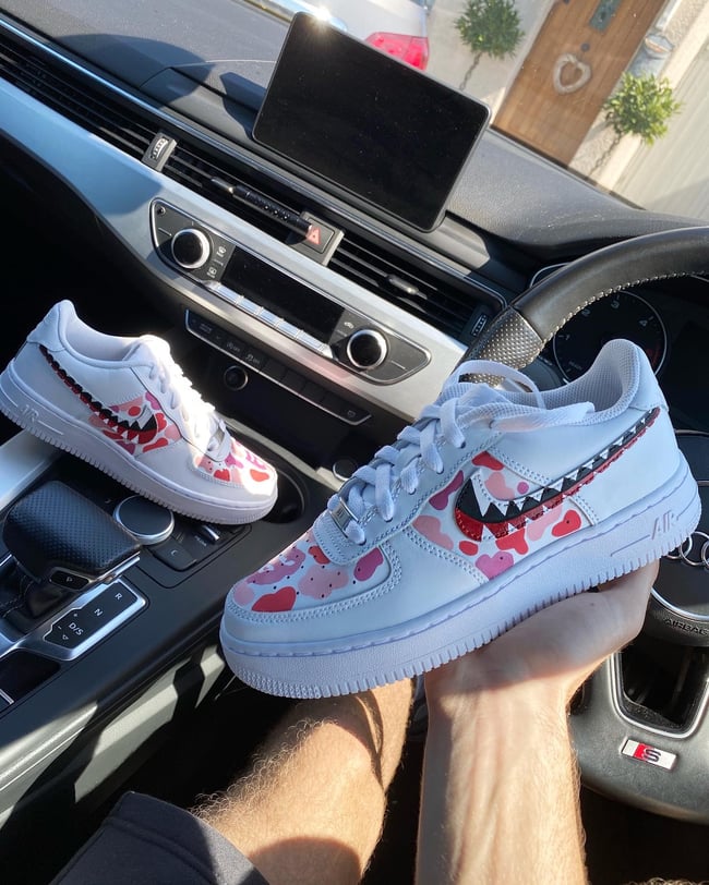 Nike AF1 - Pink Shark Camo Bapes