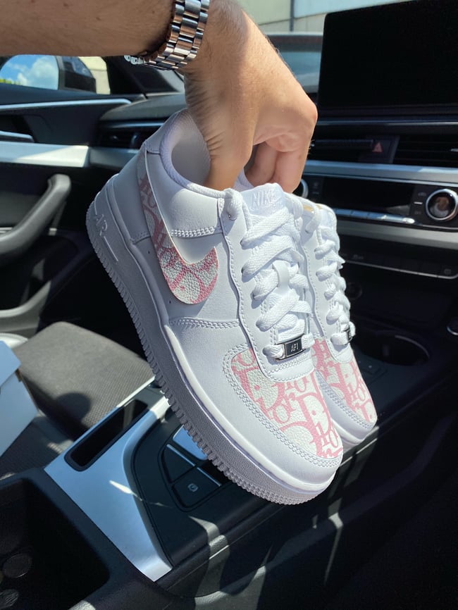 custom air force 1 dior pink