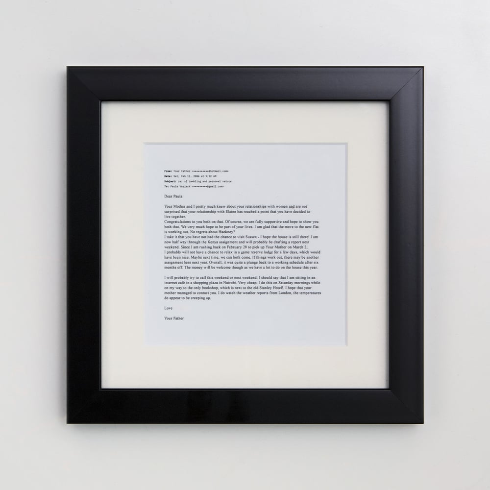 "Coming Out to My Father"  - Matte black frame