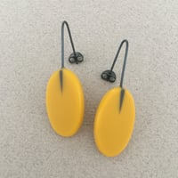 Image 1 of mustard oval drop earrings