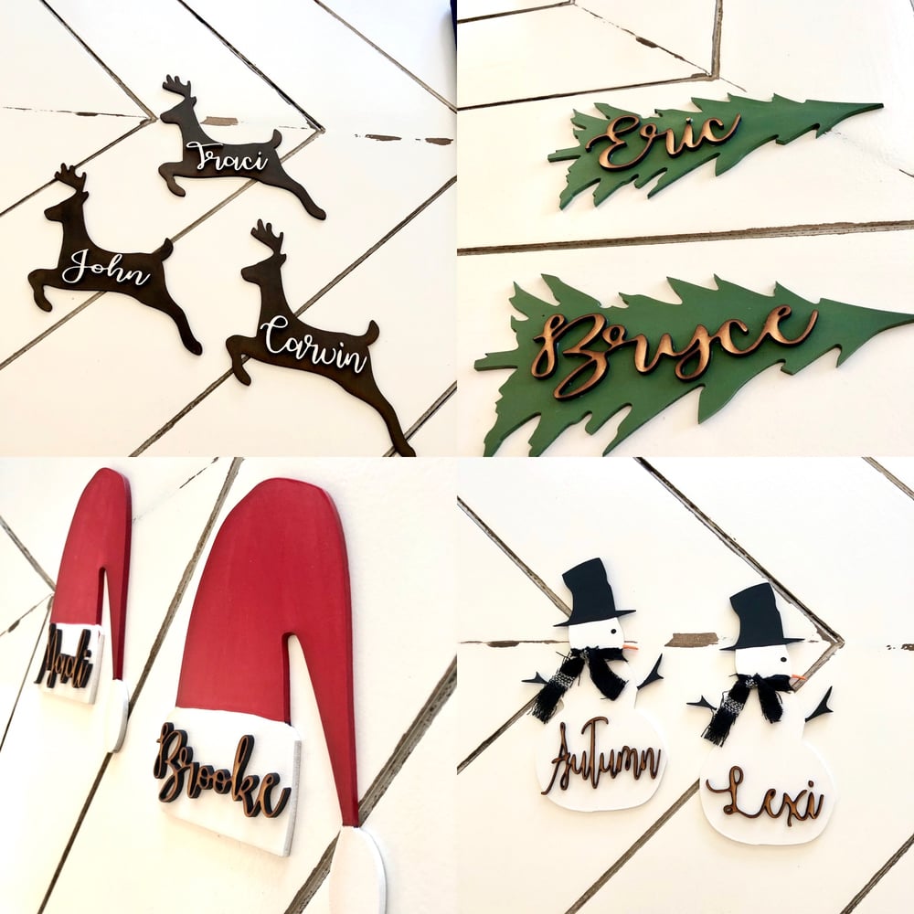 Image of Finished Stocking Tags, Gift Tags, Ornaments or Place Setting Tags