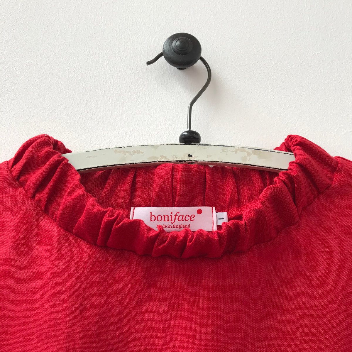 Image of Linen Ruched Neck Cocoon Dress