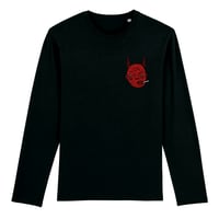 Image 1 of Devil Head Long Sleeve Black - Unisex T - By Polly Nor