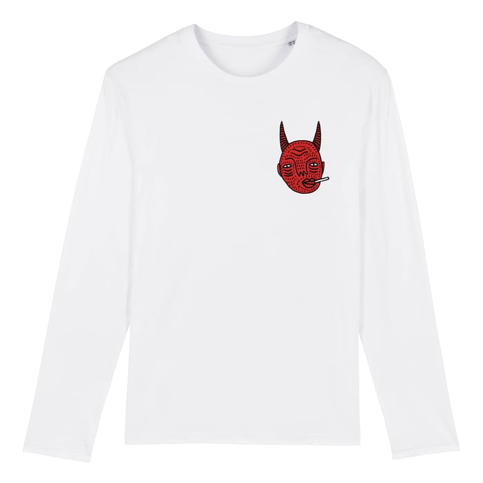 Image of Devil Head Long Sleeve - Unisex T  - By Polly Nor
