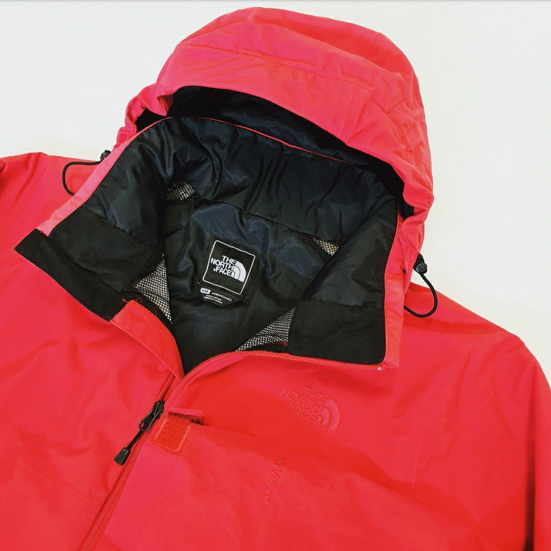 north face hyvent jacket red