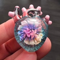 Image 1 of LARGE "MY HEART BELONGS TO THE SEA" ANATOMICALLY CORRECT HEART PENDANT 30