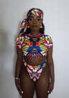 SHAKA👙 Set 3 Pieces Top+Bottom+Headwrap