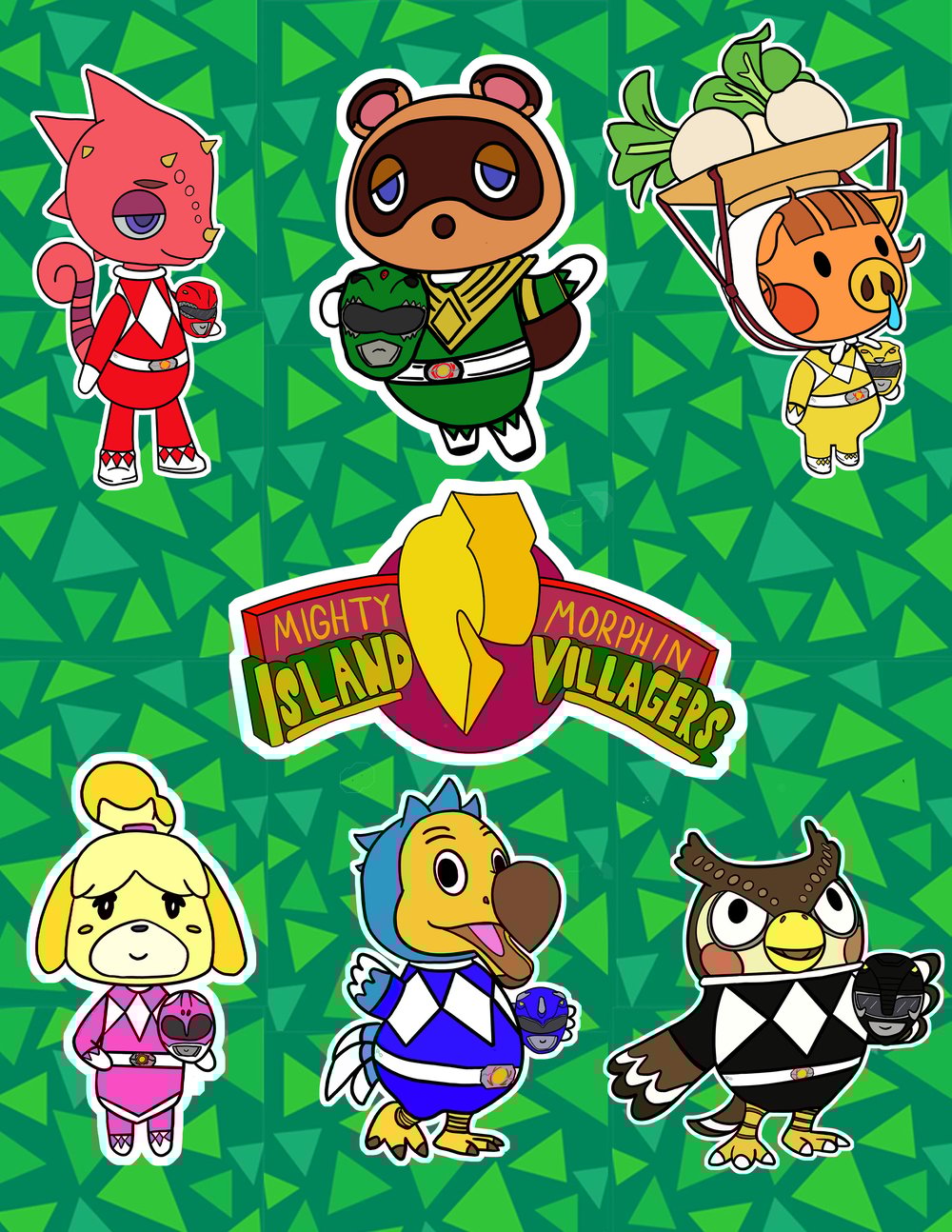 Image of Mighty Morphin Island Villagers Sticker Pack