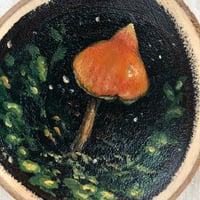 Image 2 of Salmon-colored Nolanea| Orignal Wood Slice Painting