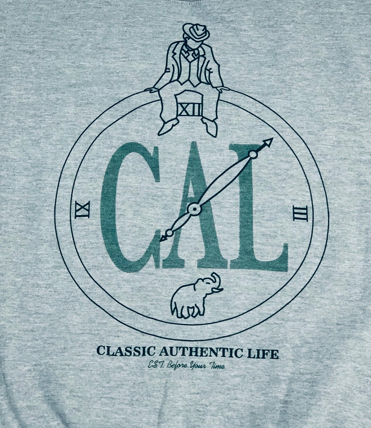 Image of CAL Signature Crew Neck Grey/Green 