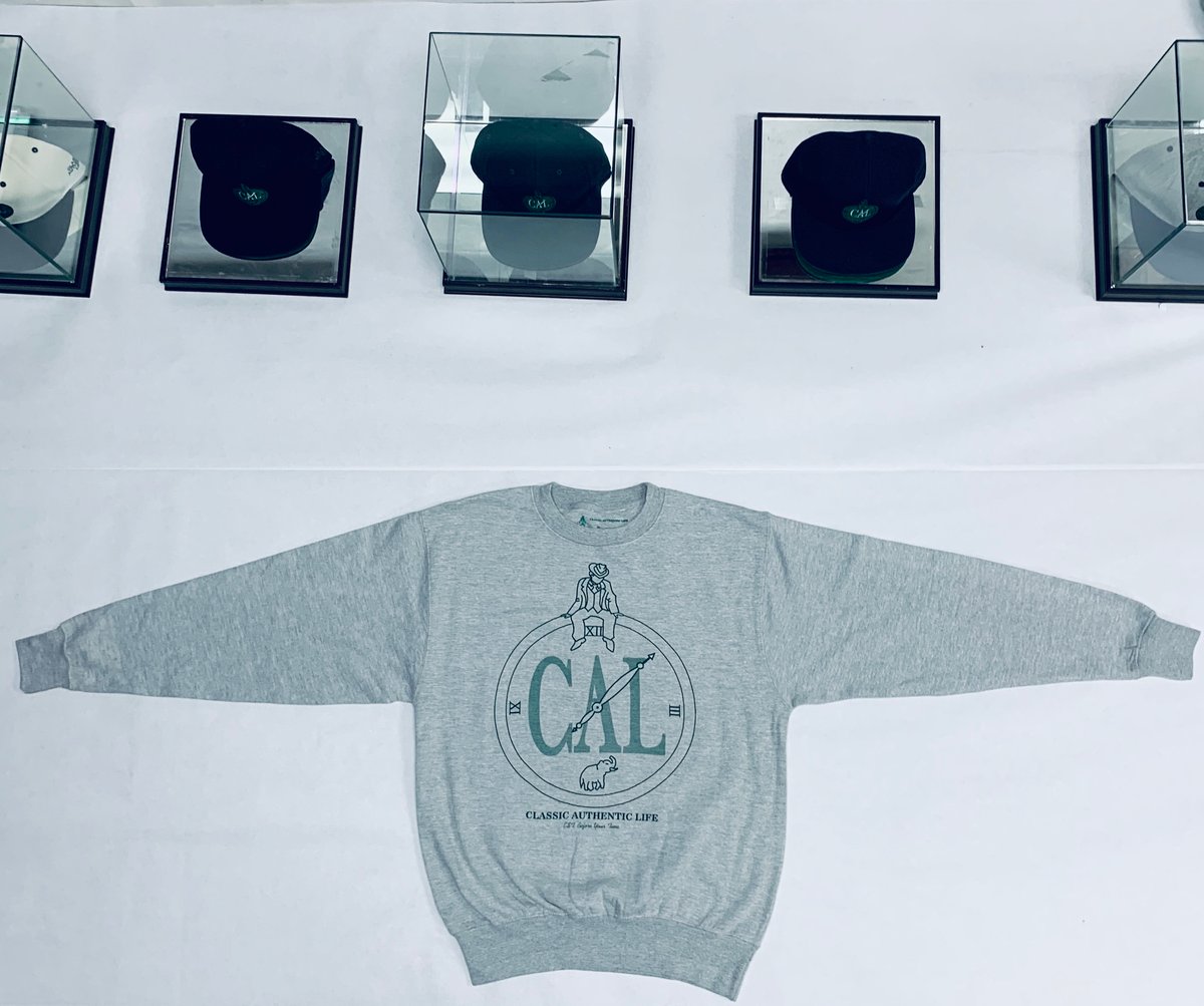 Image of CAL Signature Crew Neck Grey/Green 
