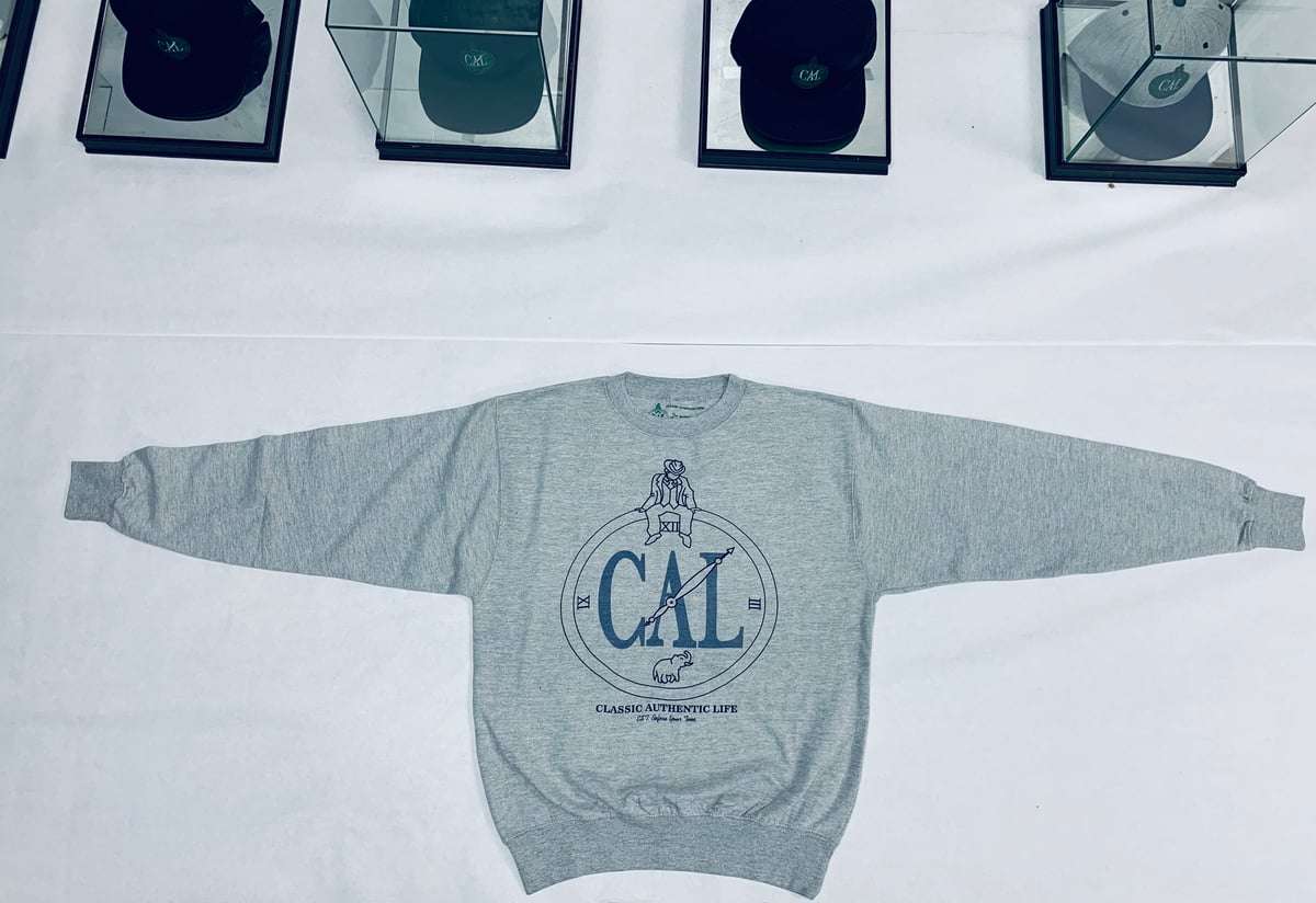 Image of CAL Signature Crew Neck Grey/Blue