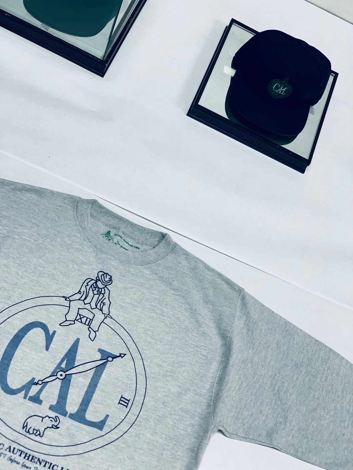 Image of CAL Signature Crew Neck Grey/Blue