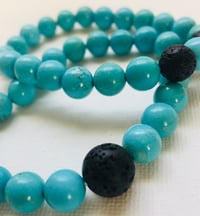 Turquoise and Rock Lava Bracelet Set